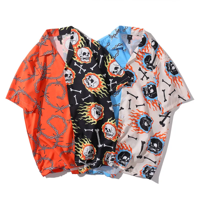 Skull Print Vintage Patchwork Shirt Summer New Men Short Sleeve Hawaiian Shirts Mens Casual Beach Shirts Man Oversized Koszula
Skull Print Vintage Patchwork Shirt Summer New Men Short Sleeve Hawaiian Shirts Mens Casual Beach Shirts Man Oversized Koszula