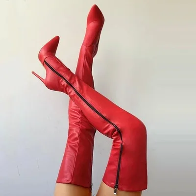 2022 Women Thigh High Long Boots Faux Leather Side Zip Stiletto Ladies Heels Red Boots Botas Bottes Femme Mujer Big Size 34-47
2022 Women Thigh High Long Boots Faux Leather Side Zip Stiletto Ladies Heels Red Boots Botas Bottes Femme Mujer Big Size 34-47