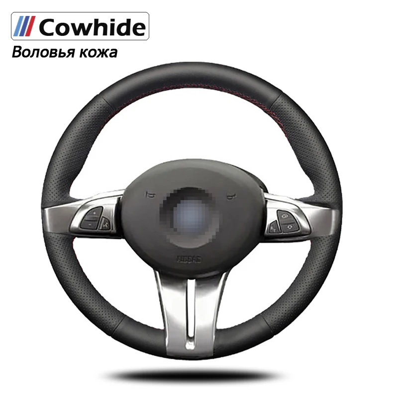 Handsewing Black Genuine Leather Steering Wheel Covers For BMW Z4 E85 (Roadster) 2003-2008 E86 (Coupe) 2005-2008
Handsewing Black Genuine Leather Steering Wheel Covers For BMW Z4 E85 (Roadster) 2003-2008 E86 (Coupe) 2005-2008