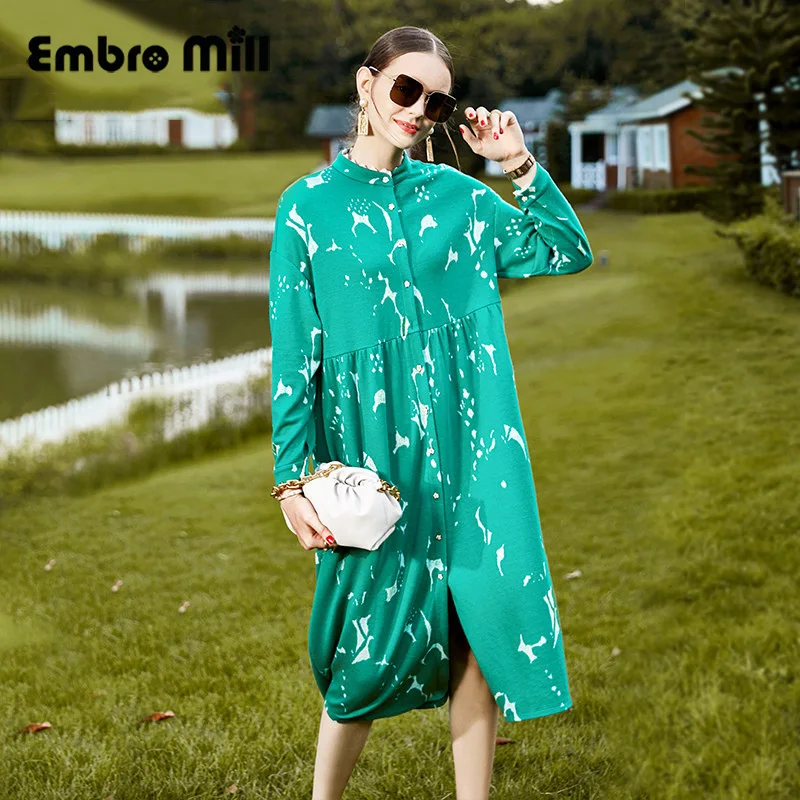 Long Sleeve Shirt Dress Women Autumn New Style Mandarin Collar Loose Mid-Length Elegant A-line Dress S-XL
Long Sleeve Shirt Dress Women Autumn New Style Mandarin Collar Loose Mid-Length Elegant A-line Dress S-XL