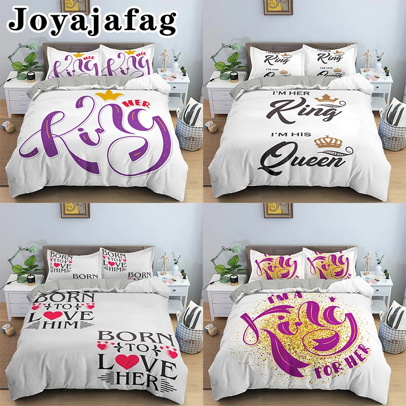 Her King His Queen Design Bed Sets Single Double King Queen Duvet Cover With Pillowcase Bedding Set Home Textile Drop Shipping 
Her King His Queen Design Bed Sets Single Double King Queen Duvet Cover With Pillowcase Bedding Set Home Textile Drop Shipping