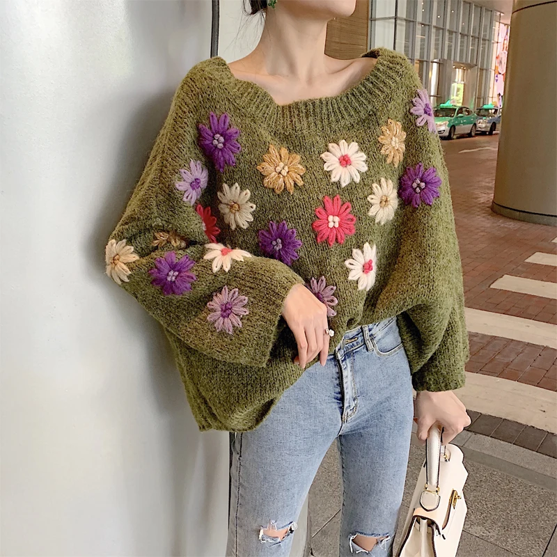 Женские свитера и пуловеры с вышитыми цветами и вырезом лодочкой и расклешенными рукавами; Новинка; Теплая теплая зимняя женская элегантна...
Женские свитера и пуловеры с вышитыми цветами и вырезом лодочкой и расклешенными рукавами; Новинка; Теплая теплая зимняя женская элегантна...