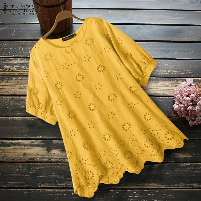 ZANZEA Female O neck Tunic Oversized Lace Tops Chemise 2021 Bohemian Women Summer Blouses Casual Short Sleeve Embroidery Blusas
ZANZEA Female O neck Tunic Oversized Lace Tops Chemise 2021 Bohemian Women Summer Blouses Casual Short Sleeve Embroidery Blusas
