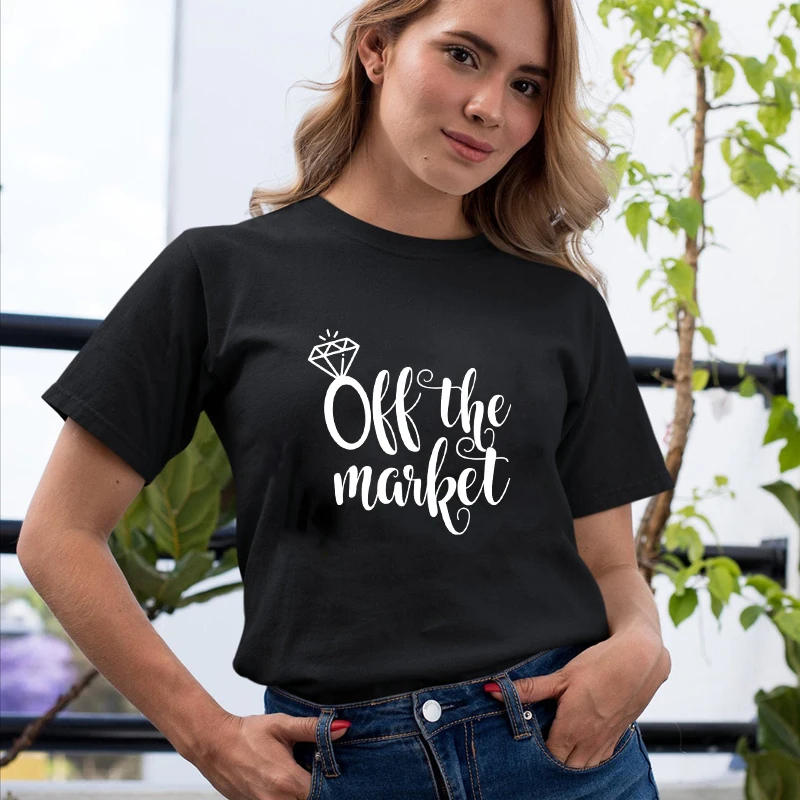 Женская футболка из 100% хлопка, с рисунком, для помолвки
Женская футболка из 100% хлопка, с рисунком, для помолвки