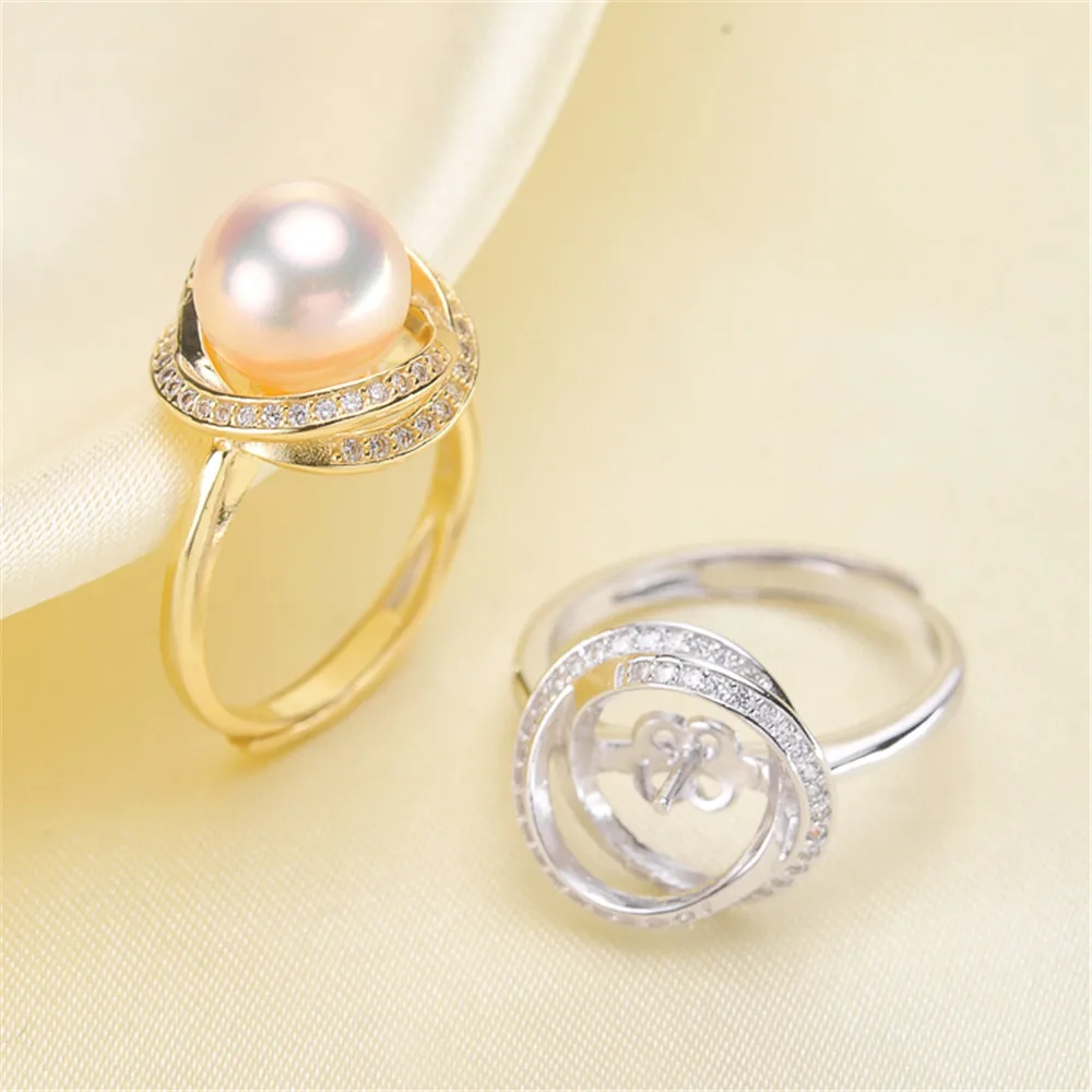 Ring Mount Pearl Accessories Adjustable Size 925 Sterling Silver Ring Jewelry DIY No Pearl
Ring Mount Pearl Accessories Adjustable Size 925 Sterling Silver Ring Jewelry DIY No Pearl