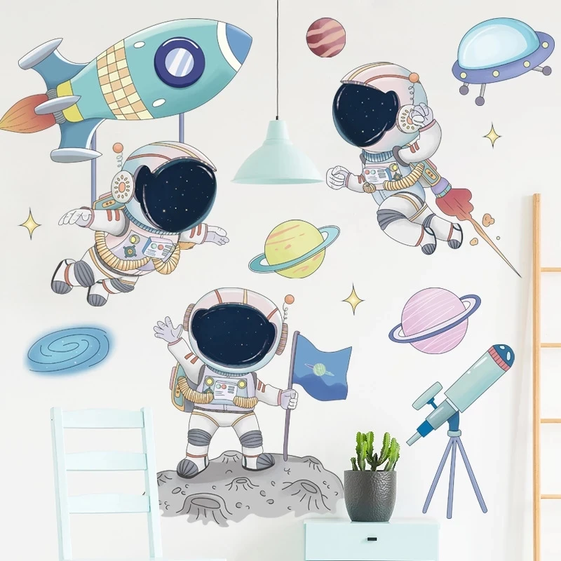 Cartoon Space Astronaut Wall Stickers Kids Room Decoration Decals for Furniture Wall Decals Home Decor Accessories Wallpaper
Cartoon Space Astronaut Wall Stickers Kids Room Decoration Decals for Furniture Wall Decals Home Decor Accessories Wallpaper