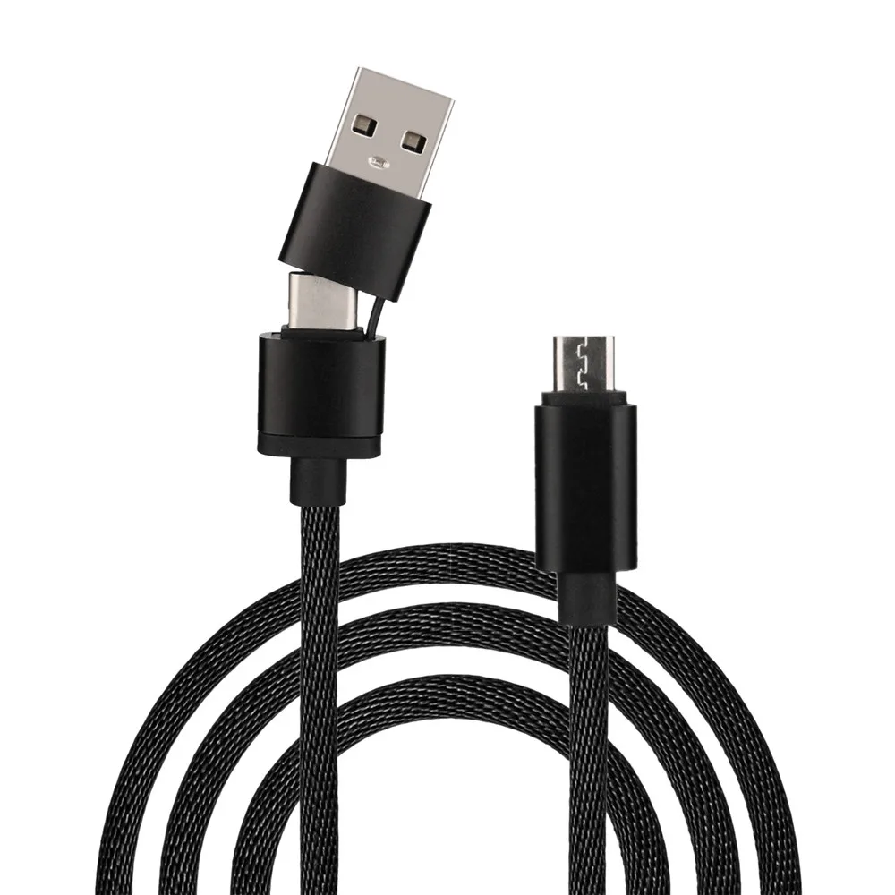 2 в 1 Usb кабель Type C к Micro USB м для Samsung Быстрая зарядка Xiaomi зарядный провод Android