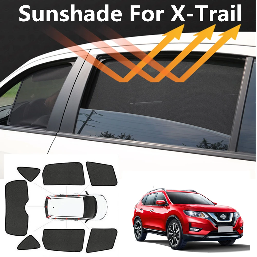 Автомобильный козырек на окна для Nissan X Trail X-Trail Rogue T32 2014-2020 сетка с УФ-защитой