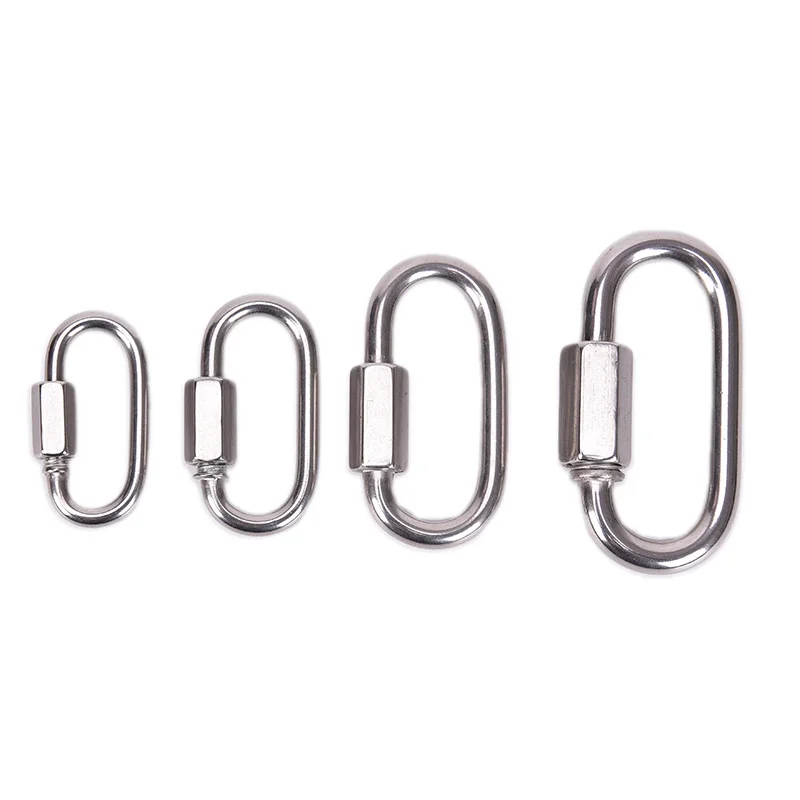 Camping Carabiner Stainless Steel Chain Quick Link Marine Oval Thread Carabiner Chain Connector Keychain Buckle Locking
Camping Carabiner Stainless Steel Chain Quick Link Marine Oval Thread Carabiner Chain Connector Keychain Buckle Locking