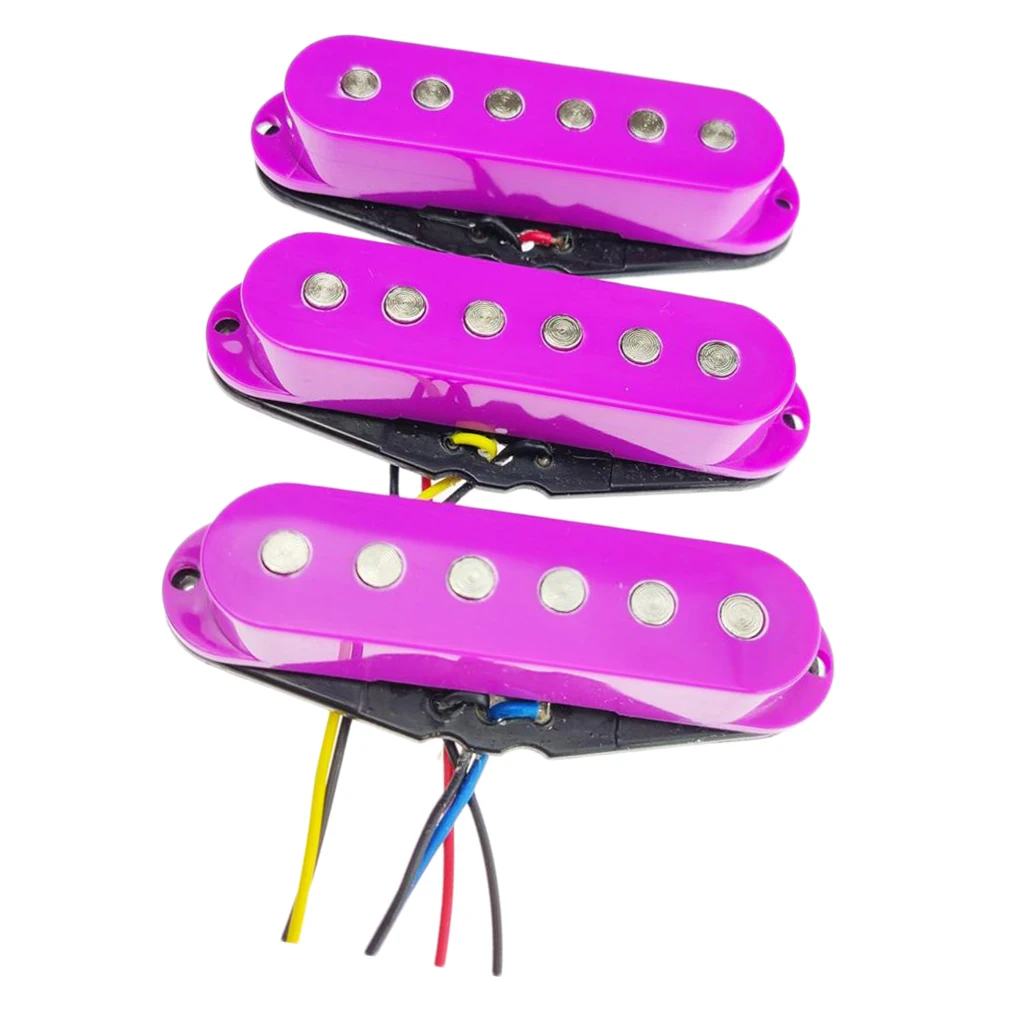 Звукосниматели для электрогитары, плоская одинарная катушка для ST Stratocaster, фиолетовая
Звукосниматели для электрогитары, плоская одинарная катушка для ST Stratocaster, фиолетовая
