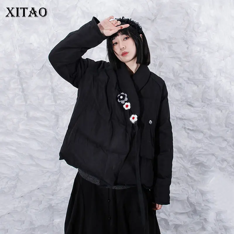XITAO, черные короткие пуховые пальто, новые женские цветочные Комбинированные Украшения, бандаж, v-образный вырез, косая планка, 2021, зимняя теп...
XITAO, черные короткие пуховые пальто, новые женские цветочные Комбинированные Украшения, бандаж, v-образный вырез, косая планка, 2021, зимняя теп...