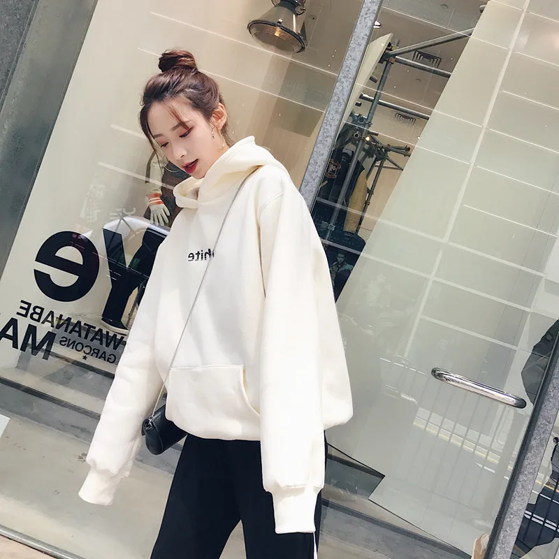 Letter White Women Hoodie Winter Spring Fleece Warm Hooded Sweatshirt Casual Pocket Loose Harajuku Hoodies Pullover Tracksuits
Letter White Women Hoodie Winter Spring Fleece Warm Hooded Sweatshirt Casual Pocket Loose Harajuku Hoodies Pullover Tracksuits