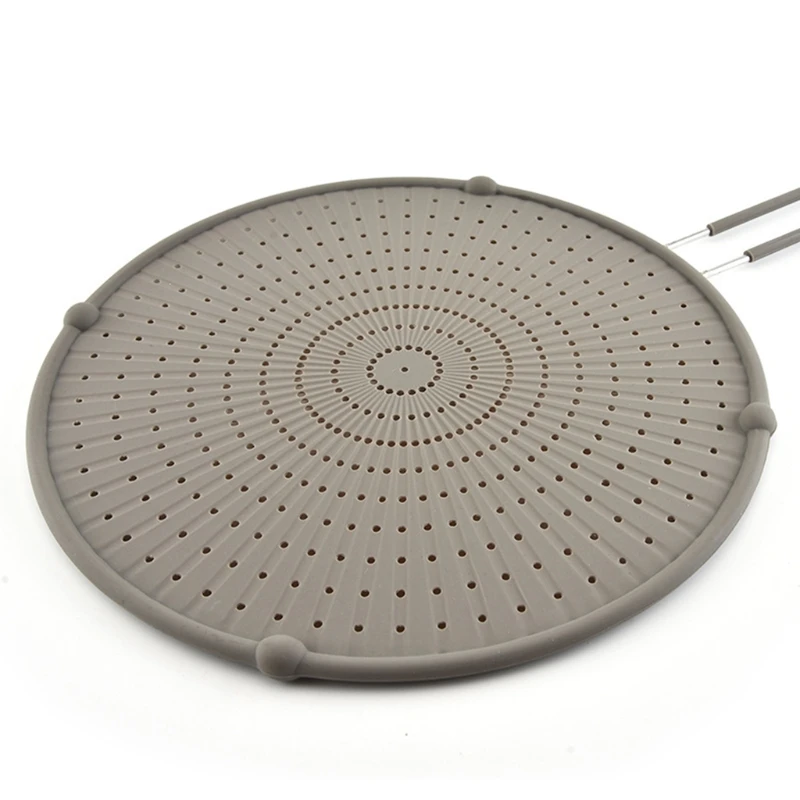 

Silicone Splatter Screen Guard Heat Resistant Nonstick Oil Grease Pan Lid Cover Strainer Drain Board Frying Pot Mat