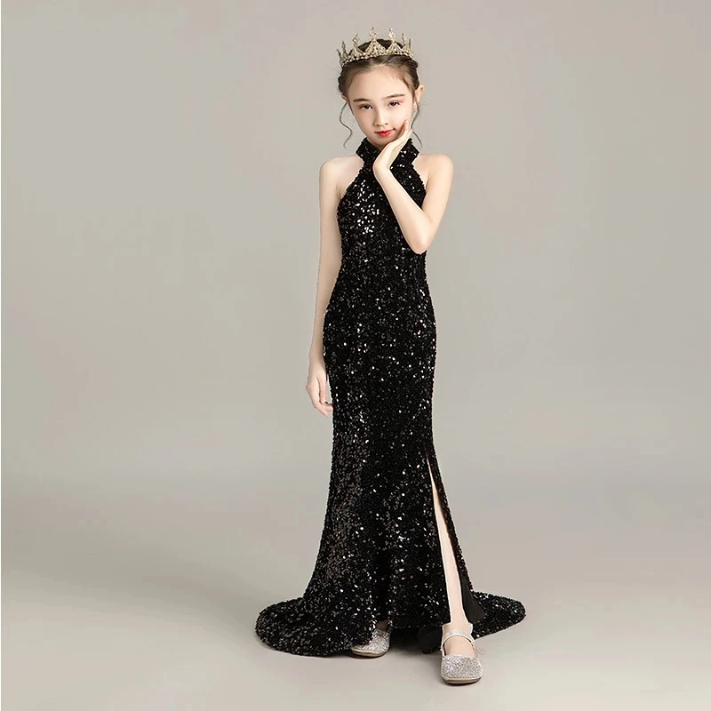Evening Dress for Girls Kids Elegant Gowns Teen Birthday Party Dresses Sexy Multicolor Sequins Graduation Performance Tail Dress
Evening Dress for Girls Kids Elegant Gowns Teen Birthday Party Dresses Sexy Multicolor Sequins Graduation Performance Tail Dress