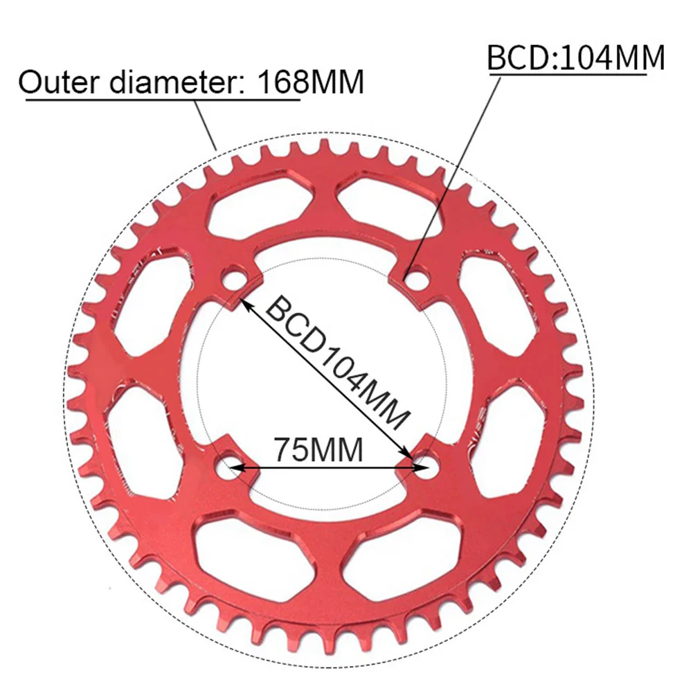 104BCD Narrow Wide 44T/46T/48T Bike Chainwheel Cycling Universal Crankset Plate
104BCD Narrow Wide 44T/46T/48T Bike Chainwheel Cycling Universal Crankset Plate