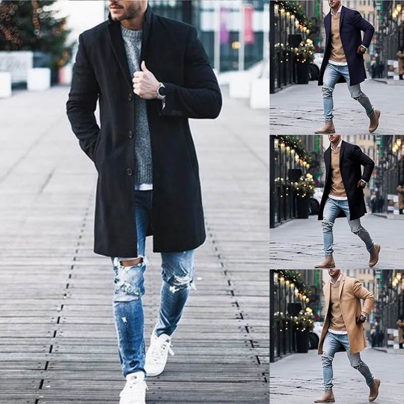 New Arrival Winter Fashion Men Slim Fit Long Sleeve Cardigans Blends Coat Jacket Suit Solid Mens Long Woolen Coats
New Arrival Winter Fashion Men Slim Fit Long Sleeve Cardigans Blends Coat Jacket Suit Solid Mens Long Woolen Coats