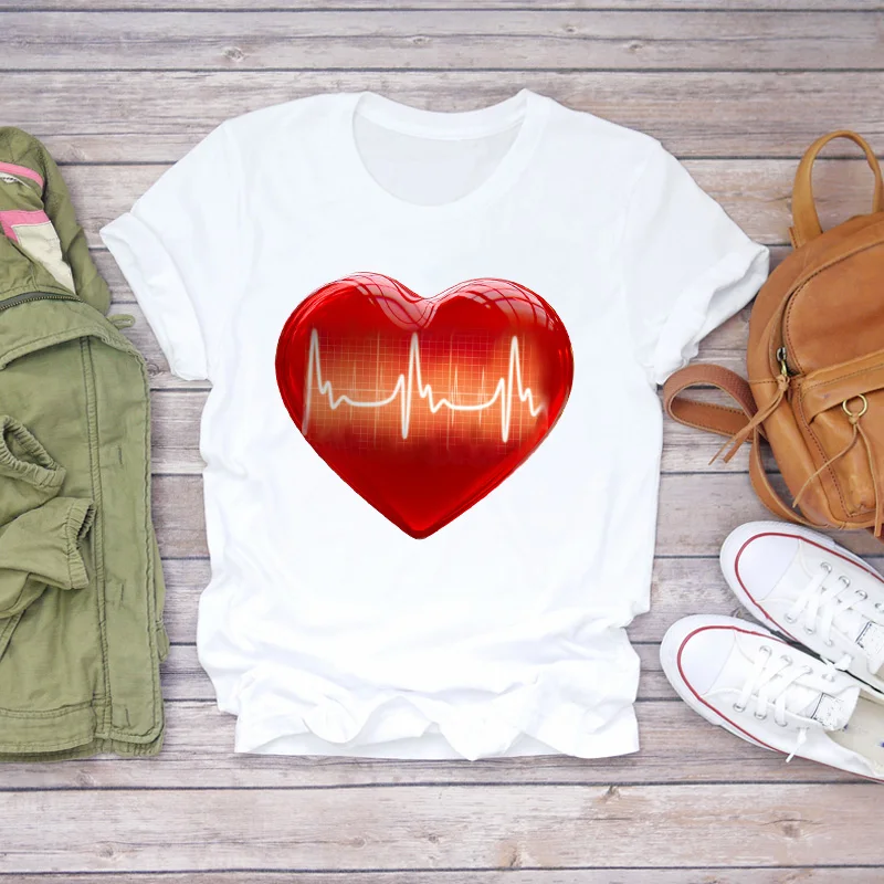 Women 90s Cartoon Love Letter Geometric Heartbeat Clothes Lady T-shirts Top Womens T Shirt Ladies Stylish Sweet Tee T-Shirt
Women 90s Cartoon Love Letter Geometric Heartbeat Clothes Lady T-shirts Top Womens T Shirt Ladies Stylish Sweet Tee T-Shirt