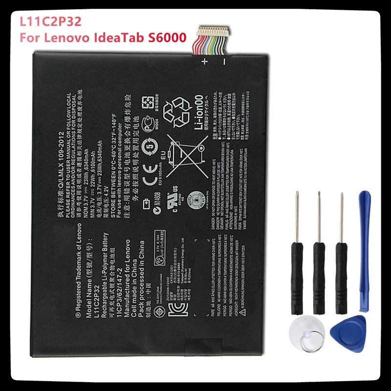 Original Tablet Battery L11C2P32 For Lenovo IdeaTab L11C2P31 S6000 A7600 S600H B6000 Replacement Rechargable Batteries 6340mAh 
Original Tablet Battery L11C2P32 For Lenovo IdeaTab L11C2P31 S6000 A7600 S600H B6000 Replacement Rechargable Batteries 6340mAh