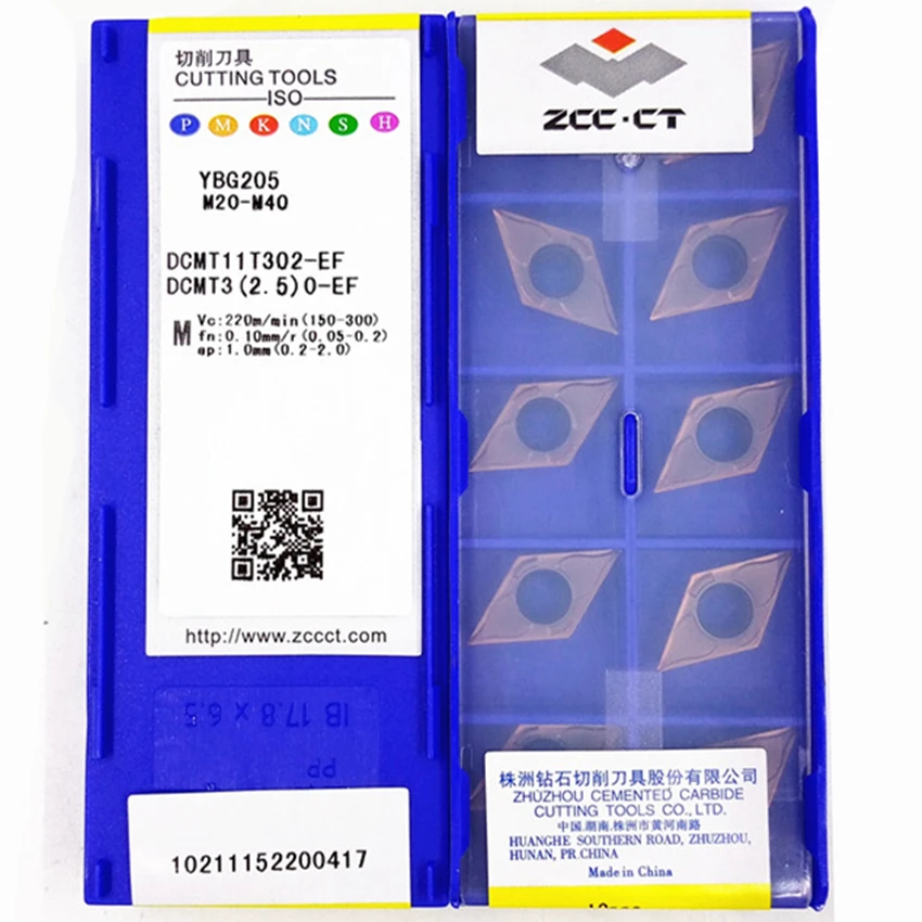 ZCC.CT DCMT11T302-EF YBG205/DCMT11T304-EF YBG205/DCMT11T308-EF YBG205 DCMT32.50.5 DCMT32.51 DCMT32.52 carbide inserts 10PCS/BOX
ZCC.CT DCMT11T302-EF YBG205/DCMT11T304-EF YBG205/DCMT11T308-EF YBG205 DCMT32.50.5 DCMT32.51 DCMT32.52 carbide inserts 10PCS/BOX