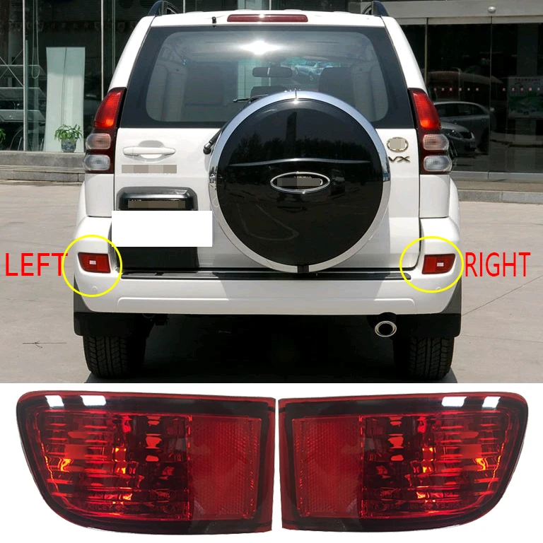 Для Toyota Prado FJ120 LC120 2700 4000 2003-2009 красный задний бампер отражатель задняя