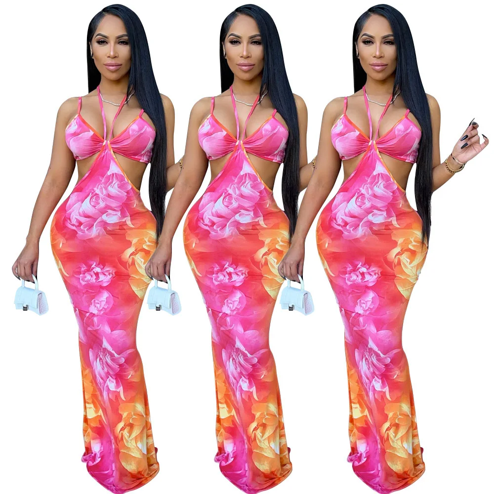 Beach Dress Outfit 2PCS Matching Sets Printed Deep V Neck Cami Bra Top+Halter Tie Dyed Backless Maxi Dresses Women Lady Elegant
Beach Dress Outfit 2PCS Matching Sets Printed Deep V Neck Cami Bra Top+Halter Tie Dyed Backless Maxi Dresses Women Lady Elegant