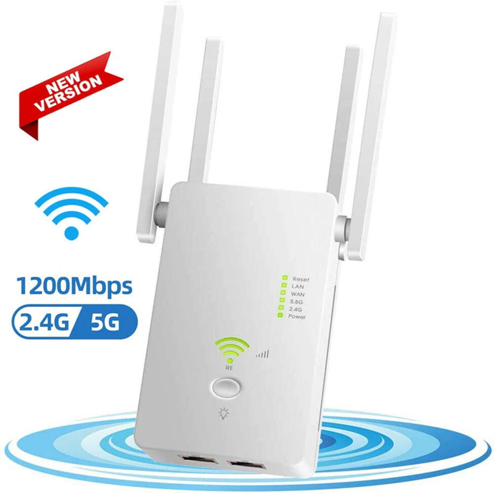 Wifi Repeater Range Extender Wireless Signal Amplifier Router Dual Band 1200Mbps
Wifi Repeater Range Extender Wireless Signal Amplifier Router Dual Band 1200Mbps