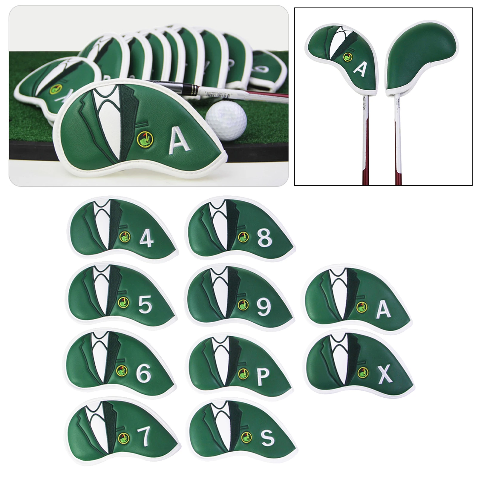 Golf Head Covers for Irons Fit Most Brands 10pcs/Set 4-9 P.S.A.X Pu Leather Number Print Headcover Lightweight Soft Waterproof
Golf Head Covers for Irons Fit Most Brands 10pcs/Set 4-9 P.S.A.X Pu Leather Number Print Headcover Lightweight Soft Waterproof
