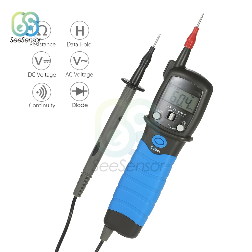 LCD Display Handheld Pen Type Digital Multimeter DC/AC Voltage Meter Resistance Diode Continuity Tester with Backlight
LCD Display Handheld Pen Type Digital Multimeter DC/AC Voltage Meter Resistance Diode Continuity Tester with Backlight