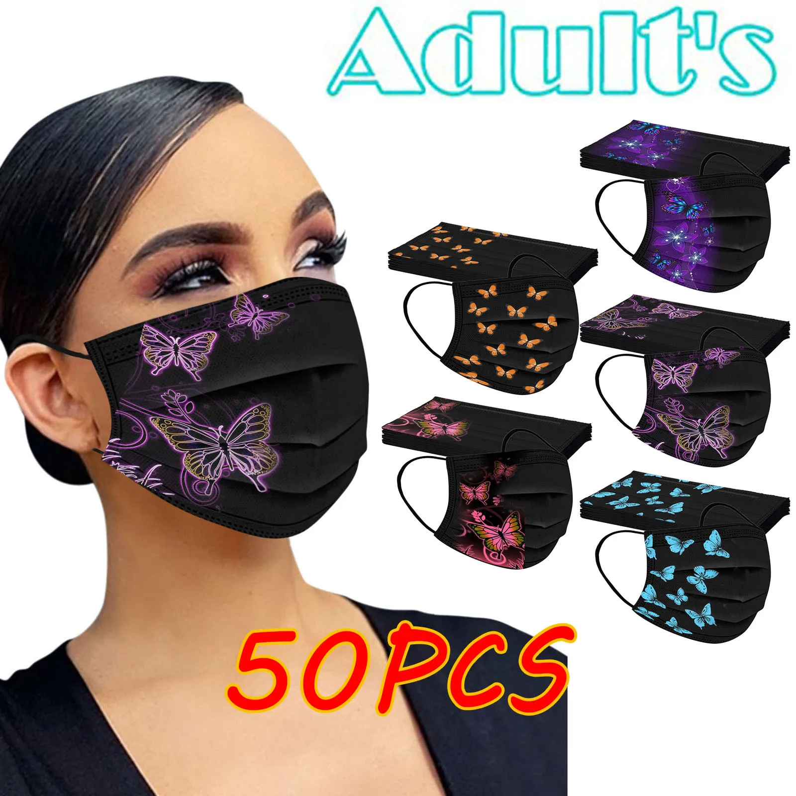 50pcs Women Disposable Mask Butterfly Breathable Halloween Cosplay Mascarillas Casual Daily Protection Supplies Fashion Masque
50pcs Women Disposable Mask Butterfly Breathable Halloween Cosplay Mascarillas Casual Daily Protection Supplies Fashion Masque