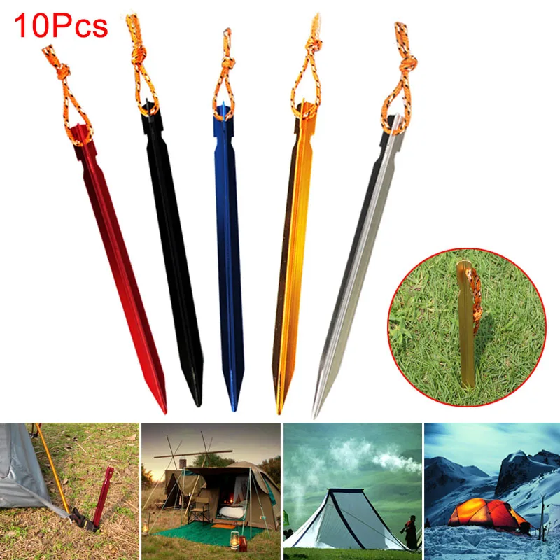 10 Pcs Tent Peg Nail Aluminium Alloy Stake with Rope Camping Equipment Outdoor Traveling Supplies Tent Building Beach Tent Pegs
10 Pcs Tent Peg Nail Aluminium Alloy Stake with Rope Camping Equipment Outdoor Traveling Supplies Tent Building Beach Tent Pegs