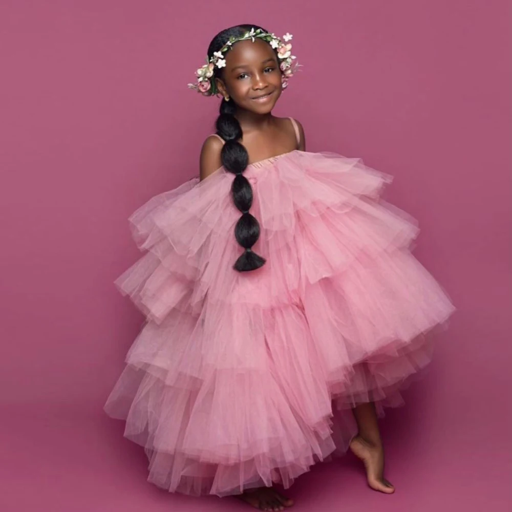 Pink Girls Pageant Dresses Lovely Tiered Flower Girl Dress primera comunion Hi Low Long Wedding Dress for Girl Kids Spaghetti
Pink Girls Pageant Dresses Lovely Tiered Flower Girl Dress primera comunion Hi Low Long Wedding Dress for Girl Kids Spaghetti