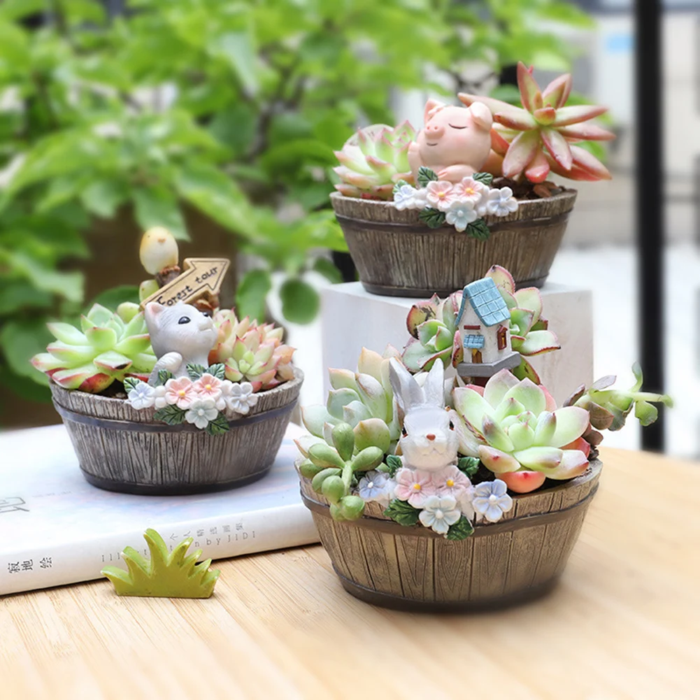 Miniature Resin Rural Style Flower Pot with Cute Cartoon Animal Succulent Planting Pot Micro Landscape Decorations In St
Miniature Resin Rural Style Flower Pot with Cute Cartoon Animal Succulent Planting Pot Micro Landscape Decorations In St