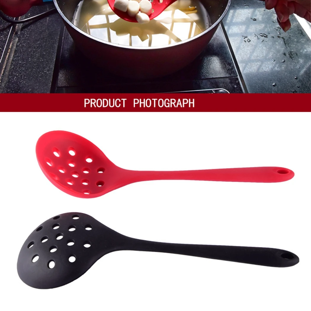 Soup Spoon Kitchen Strainer Cooking Colander Silicone Non Stick Slotted Spoon Heat Resistant Scoop Tableware Colander Supplies
Soup Spoon Kitchen Strainer Cooking Colander Silicone Non Stick Slotted Spoon Heat Resistant Scoop Tableware Colander Supplies