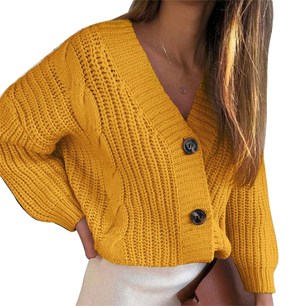 Women Solid Color Knitted Sweater Long Sleeve V-Neck Button Single Breasted Spring Autumn Casual Loose Vintage Ladies Cardigan
Women Solid Color Knitted Sweater Long Sleeve V-Neck Button Single Breasted Spring Autumn Casual Loose Vintage Ladies Cardigan