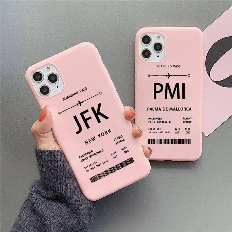 Personalised Plane Ticket Coque Phone Case Candy Color for iPhone 11 12 mini pro XS MAX 8 7 6 6S Plus X 5S SE 2020 XR Cover
Personalised Plane Ticket Coque Phone Case Candy Color for iPhone 11 12 mini pro XS MAX 8 7 6 6S Plus X 5S SE 2020 XR Cover