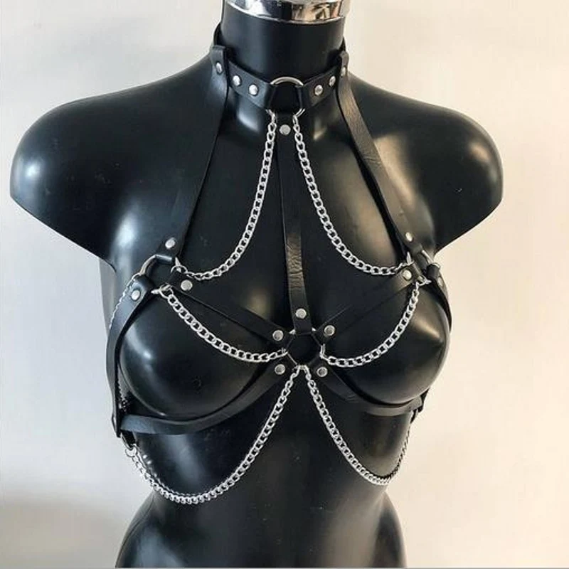 Pentagram Harness Body Cage Bra for Women Black Elastic Adjust Bondage Bralette Strappy Tops Pastel Goth harajuku Dance Lingerie
Pentagram Harness Body Cage Bra for Women Black Elastic Adjust Bondage Bralette Strappy Tops Pastel Goth harajuku Dance Lingerie