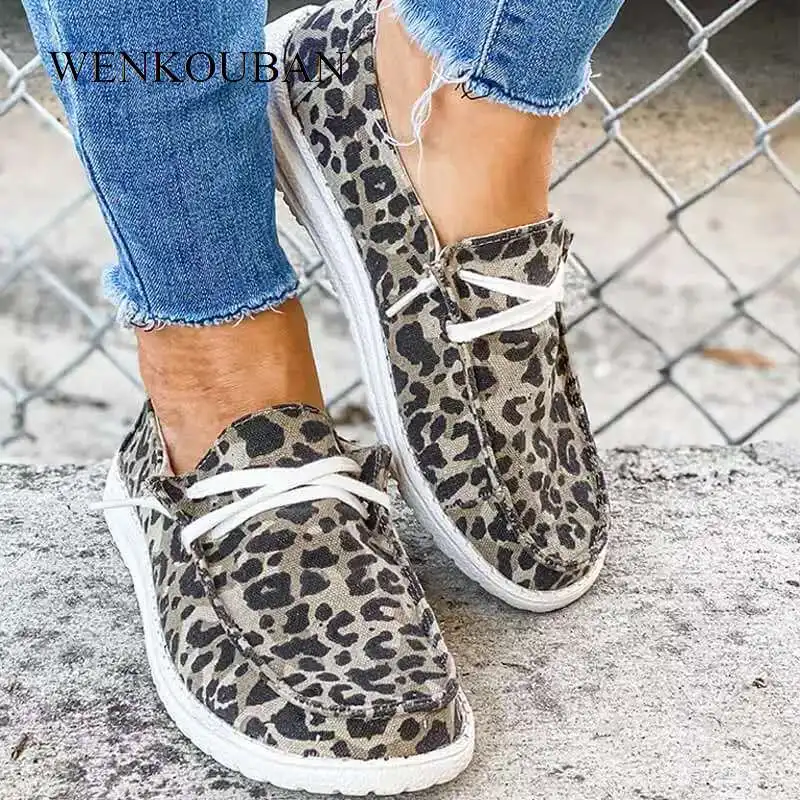 2022 Women Sneakers Canvas Shoes Solid Leopard Breathable Casual Sneakers Woman Flats Lace Up Round Toe Women Vulcanize Shoes
2022 Women Sneakers Canvas Shoes Solid Leopard Breathable Casual Sneakers Woman Flats Lace Up Round Toe Women Vulcanize Shoes