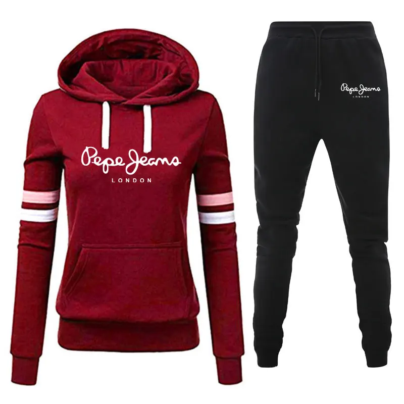 Casual Two Piece Outfits Pullovers Hoodies and Elastic Waist Jogger Pants Spring Autumn Tracksuit Woman Suit Female Sets 2021
Casual Two Piece Outfits Pullovers Hoodies and Elastic Waist Jogger Pants Spring Autumn Tracksuit Woman Suit Female Sets 2021