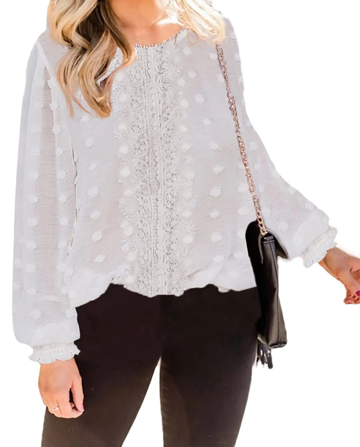 Fashion Women's Blouse New Summer Casual Hot Sale Round Neck Pullover Hair Ball Lace Double Layer Chiffon Shirt Blouse Donsignet
Fashion Women's Blouse New Summer Casual Hot Sale Round Neck Pullover Hair Ball Lace Double Layer Chiffon Shirt Blouse Donsignet