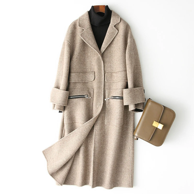 2020 New Double-Sided Coat Female Alpaca Ladies Long Wool Coats Pockets Autumn Winter Jacket Women 38014 WYQ1753
2020 New Double-Sided Coat Female Alpaca Ladies Long Wool Coats Pockets Autumn Winter Jacket Women 38014 WYQ1753