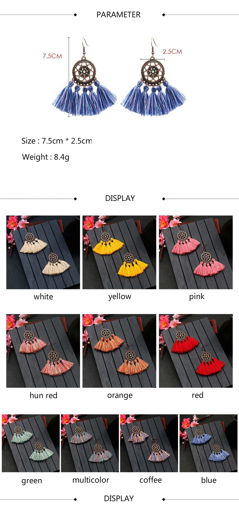 Cotton Tassel Bohemia Earrings 2021 Vintage Drop Earrings For Women Boho Jewelry Hollow Sun Flower Ethnic Style
Cotton Tassel Bohemia Earrings 2021 Vintage Drop Earrings For Women Boho Jewelry Hollow Sun Flower Ethnic Style