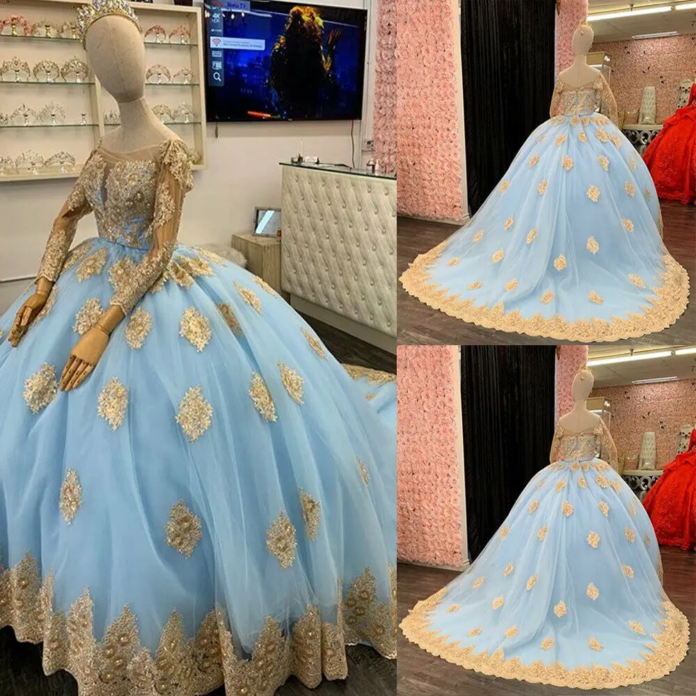 Роскошные блестящие платья для Quinceanera, кружевное бальное платье с жемчугом и золотыми аппликациями, милое платье с длинным рукавом, праздни...
Роскошные блестящие платья для Quinceanera, кружевное бальное платье с жемчугом и золотыми аппликациями, милое платье с длинным рукавом, праздни...