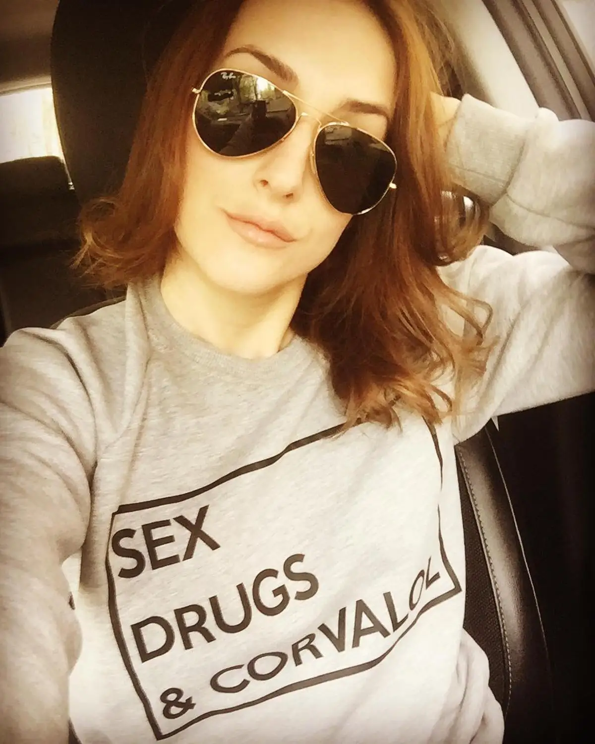 Women's Black Sweatshirt With Slogan SEX DRUGS & CORVALOL Cotton Hoodies For Female Casual Autumn Shirt Tops | Женская одежда