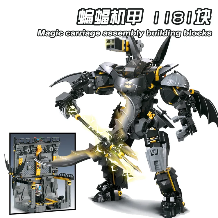 1181 шт. DECOOL 7143 бита мех Джокер DC Mech кронштейн Супер Герои Конструкторы Игрушки для