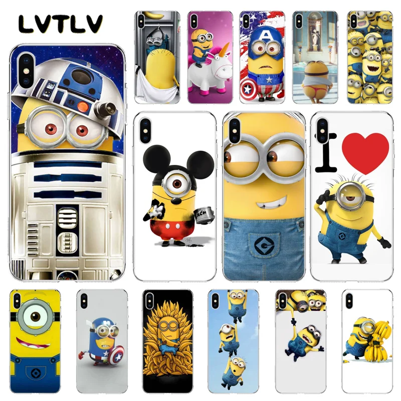 LVTLV милый Миньон банан желтый человек чехол для телефона iPhone 11 pro XS MAX 8 7 6 6S Plus X 5 5S SE