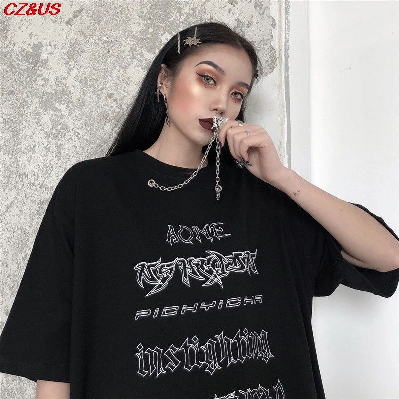 2021 Summer New Harajuku Tops Chain Pendant Short sleeve T-shirt Men And Women Korean Version Loose Black Crew-Necked Tops
2021 Summer New Harajuku Tops Chain Pendant Short sleeve T-shirt Men And Women Korean Version Loose Black Crew-Necked Tops