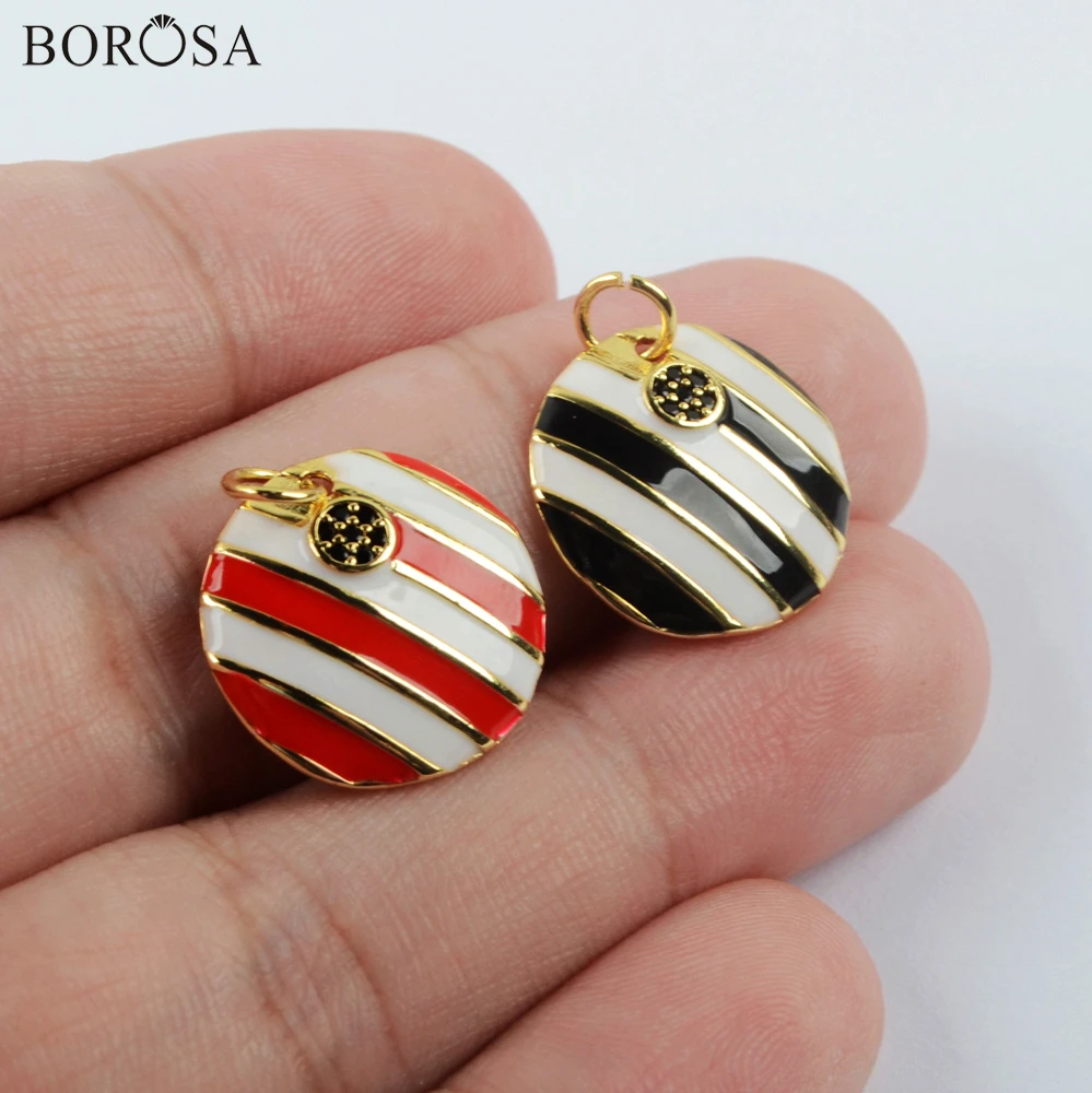 BOROSA Fashion Enamel Paint Pendant for Korean Earrings Jewelry with Black CZ Pendant for Necklace Jewelry Accessories WX1515
BOROSA Fashion Enamel Paint Pendant for Korean Earrings Jewelry with Black CZ Pendant for Necklace Jewelry Accessories WX1515
