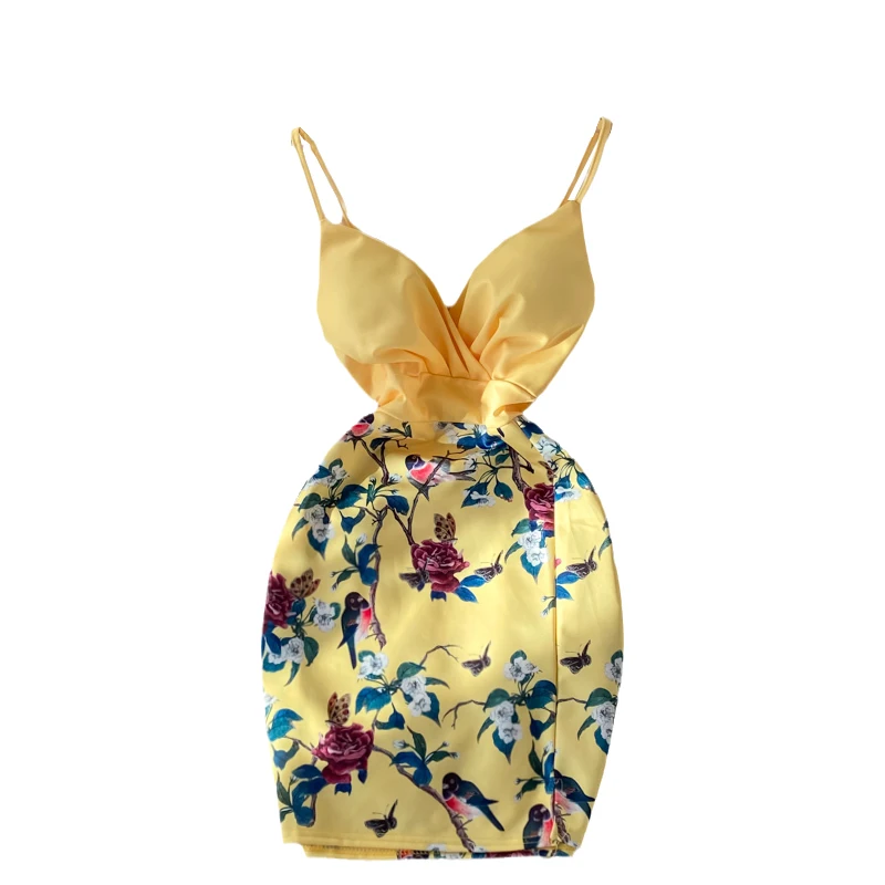 Female Halter Dress Sexy Club V-neck Backless Tunic Patchwork Floral Print Dresses Woman Party Night Spaghetti Strap Dress Lady
Female Halter Dress Sexy Club V-neck Backless Tunic Patchwork Floral Print Dresses Woman Party Night Spaghetti Strap Dress Lady
