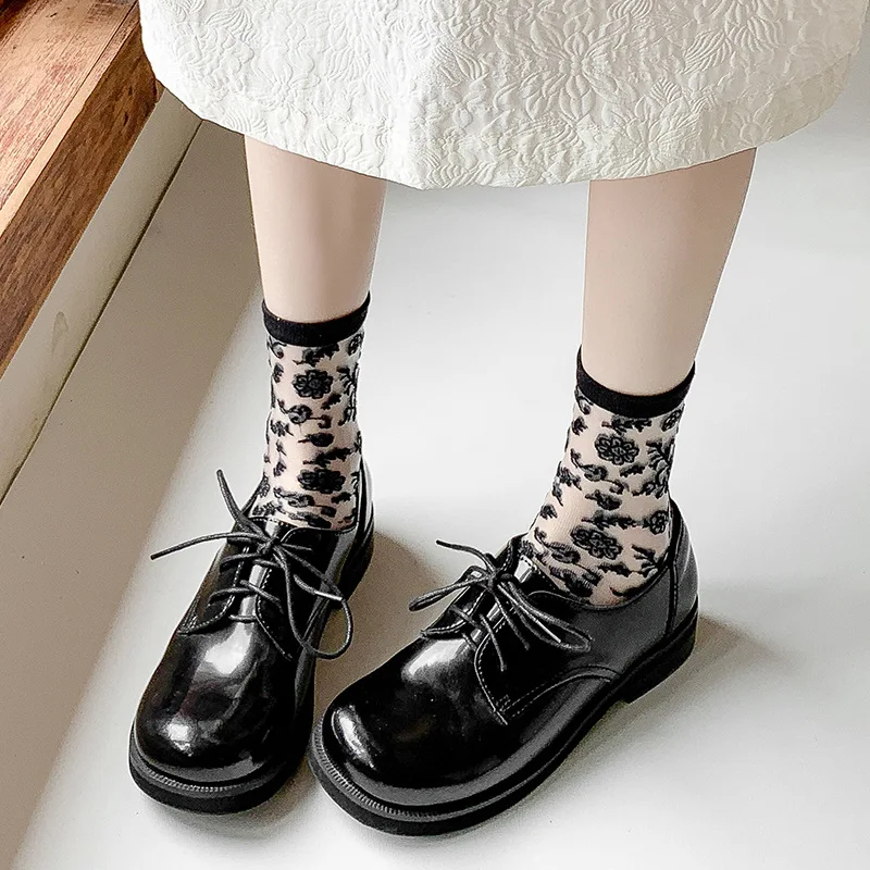 Lolita Women's Sock Summer Thin Glass Silk Print With Designer Pattern Transparent Stockings Ultra-Thin For Girl Gift
Lolita Women's Sock Summer Thin Glass Silk Print With Designer Pattern Transparent Stockings Ultra-Thin For Girl Gift