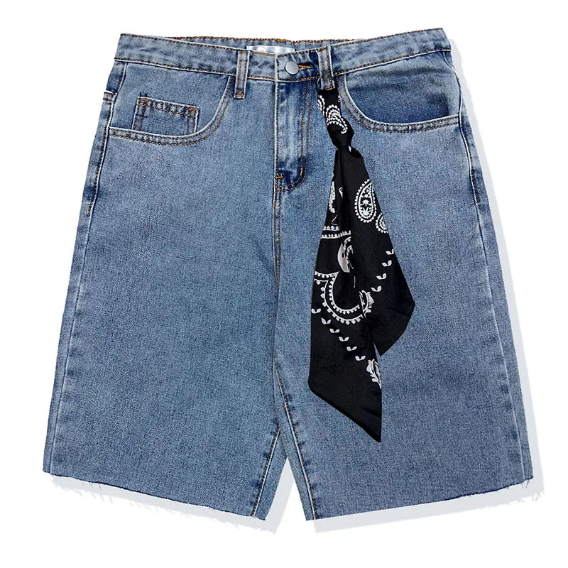 Europe Hip Hop Straight Short Jeans Men Black Blue Denim Shorts With Silk Scarf Fashion Street Knee Length Trousers Pants
Europe Hip Hop Straight Short Jeans Men Black Blue Denim Shorts With Silk Scarf Fashion Street Knee Length Trousers Pants